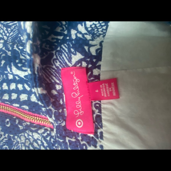 Lilly Pulitzer Target Upstream Fish Shift Dress Sleeveless Blue White 6 - Picture 6 of 8